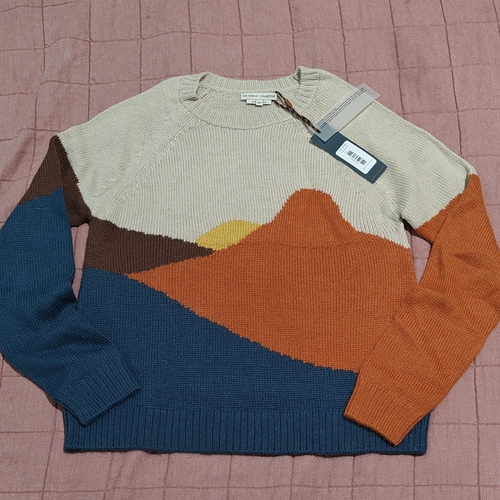 Forever 21 Kids Colorblock Sweater - Cream, Brown, Blue, Orange